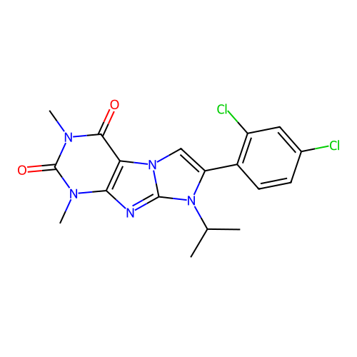 7-(2,4-dichlorophenyl)-2,4-dimethyl-6-propan-2-ylpurino[7,8-a]imidazole-1,3-dione structure