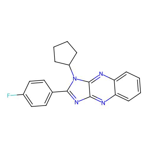1-cyclopentyl-2-(4-fluorophenyl)-1H-imidazo[4,5-b]quinoxaline structure