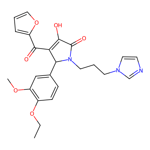 5-(4-ethoxy-3-methoxyphenyl)-4-(furan-2-carbonyl)-3-hydroxy-1-[3-(1H-imidazol-1-yl)propyl]-2,5-dihydro-1H-pyrrol-2-one structure
