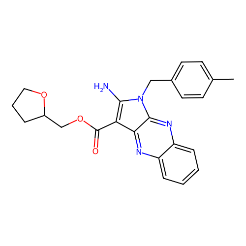 oxolan-2-ylmethyl 2-amino-1-[(4-methylphenyl)methyl]pyrrolo[3,2-b]quinoxaline-3-carboxylate structure