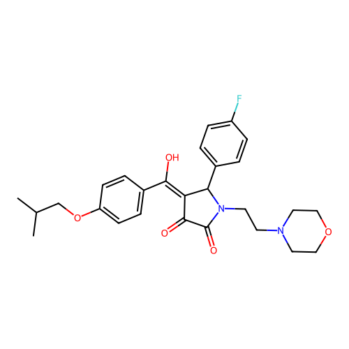 5-(4-fluorophenyl)-3-hydroxy-4-[4-(2-methylpropoxy)benzoyl]-1-[2-(morpholin-4-yl)ethyl]-2,5-dihydro-1H-pyrrol-2-one structure