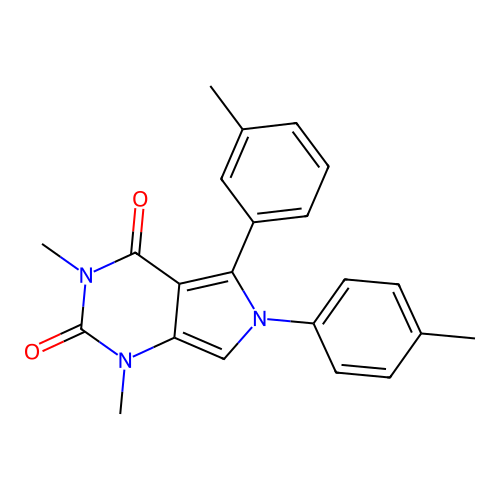 1,3-dimethyl-5-(3-methylphenyl)-6-(4-methylphenyl)pyrrolo[3,4-d]pyrimidine-2,4-dione structure