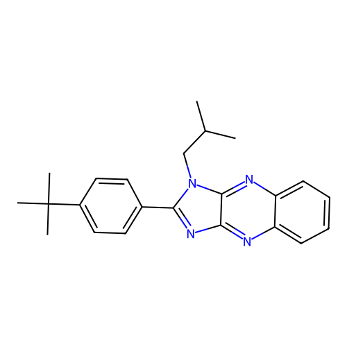 2-(4-tert-butylphenyl)-1-(2-methylpropyl)-1H-imidazo[4,5-b]quinoxaline structure