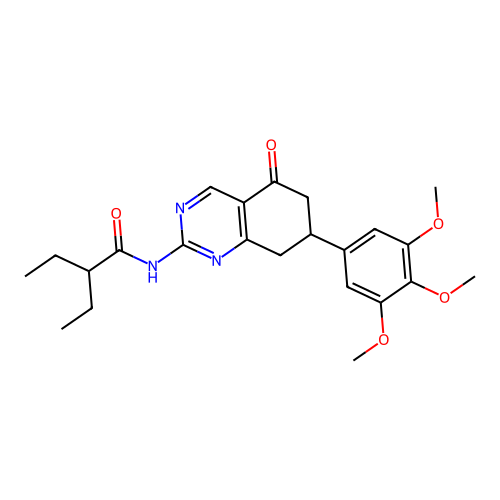2-ethyl-N-(5-oxo-7-(3,4,5-trimethoxyphenyl)-5,6,7,8-tetrahydroquinazolin-2-yl)butanamide structure