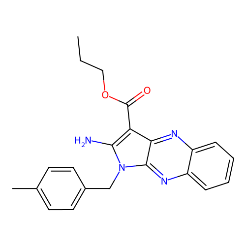 propyl 2-amino-1-(4-methylbenzyl)-1H-pyrrolo[2,3-b]quinoxaline-3-carboxylate structure