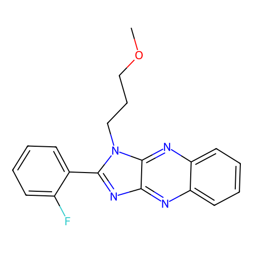 2-(2-fluorophenyl)-1-(3-methoxypropyl)-1H-imidazo[4,5-b]quinoxaline structure