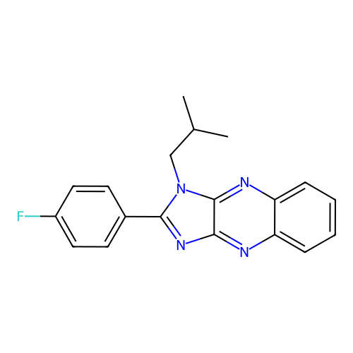2-(4-fluorophenyl)-1-(2-methylpropyl)-1H-imidazo[4,5-b]quinoxaline structure