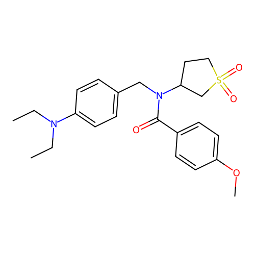 N-[4-(diethylamino)benzyl]-N-(1,1-dioxidotetrahydrothiophen-3-yl)-4-methoxybenzamide structure