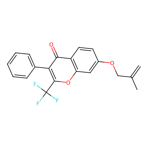 7-((2-methylallyl)oxy)-3-phenyl-2-(trifluoromethyl)-4H-chromen-4-one structure