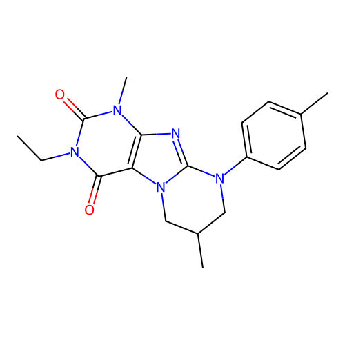 3-ethyl-1,7-dimethyl-9-(p-tolyl)-6,7,8,9-tetrahydropyrimido[2,1-f]purine-2,4(1H,3H)-dione structure