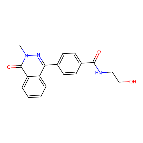 N-(2-hydroxyethyl)-4-(3-methyl-4-oxophthalazin-1-yl)benzamide structure