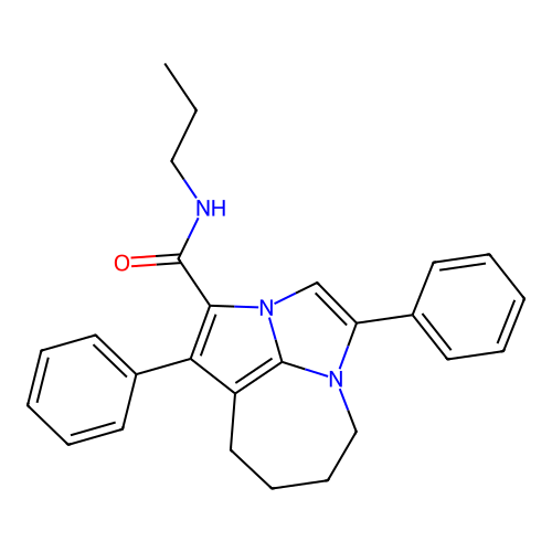 1,4-diphenyl-N-propyl-5,6,7,8-tetrahydro-2a,4a-diazacyclopenta[cd]azulene-2-carboxamide structure