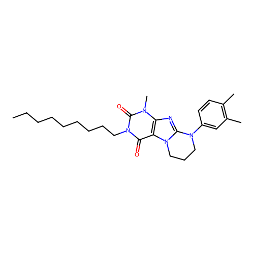 9-(3,4-dimethylphenyl)-1-methyl-3-nonyl-7,8-dihydro-6H-purino[7,8-a]pyrimidine-2,4-dione structure