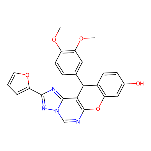12-(3,4-dimethoxyphenyl)-2-(furan-2-yl)-12H-chromeno[3,2-e][1,2,4]triazolo[1,5-c]pyrimidin-9-ol structure