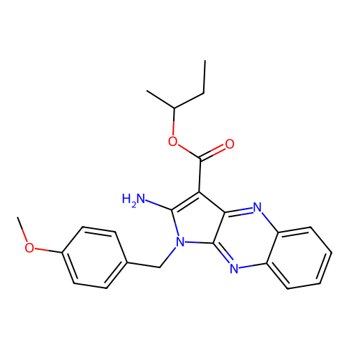 butan-2-yl 2-amino-1-(4-methoxybenzyl)-1H-pyrrolo[2,3-b]quinoxaline-3-carboxylate structure
