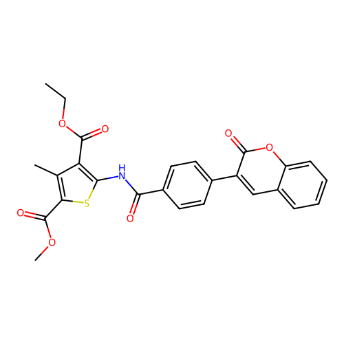 Ethyl Methyl 3-methyl-5-[[4-(2-oxochromen-3-yl)benzoyl]amino]thiophene-2,4-dicarboxylate structure