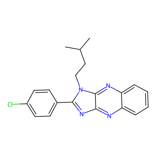 2-(4-chlorophenyl)-1-(3-methylbutyl)-1H-imidazo[4,5-b]quinoxaline structure