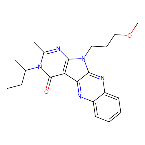 3-(butan-2-yl)-11-(3-methoxypropyl)-2-methyl-3,11-dihydro-4H-pyrimido[5',4':4,5]pyrrolo[2,3-b]quinoxalin-4-one structure