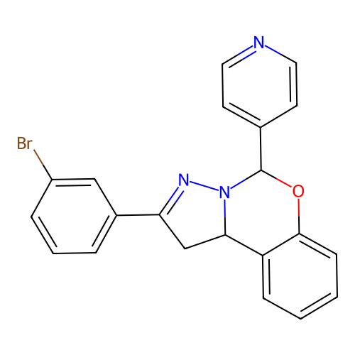 2-(3-Bromophenyl)-5-(pyridin-4-yl)-1,10b-dihydropyrazolo[1,5-c][1,3]benzoxazine structure