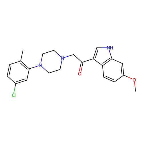 2-[4-(5-chloro-2-methylphenyl)piperazin-1-yl]-1-(6-methoxy-1H-indol-3-yl)ethanone structure