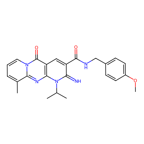 2-imino-1-isopropyl-N~3~-(4-methoxybenzyl)-10-methyl-5-oxo-1,5-dihydro-2H-dipyrido[1,2-a:2,3-d]pyrimidine-3-carboxamide structure