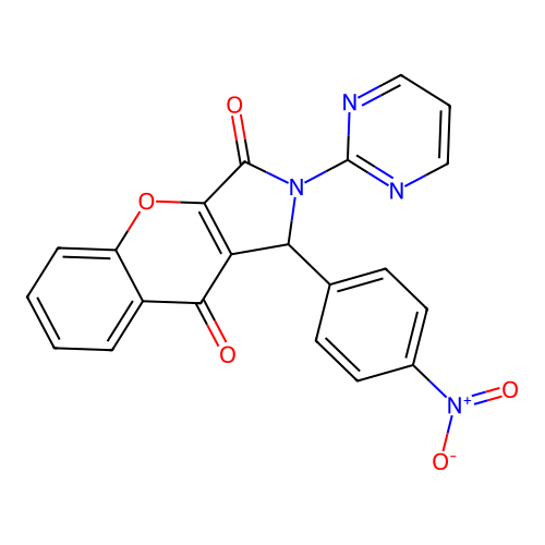 1-(4-Nitrophenyl)-2-(pyrimidin-2-yl)-1,2-dihydrochromeno[2,3-c]pyrrole-3,9-dione structure