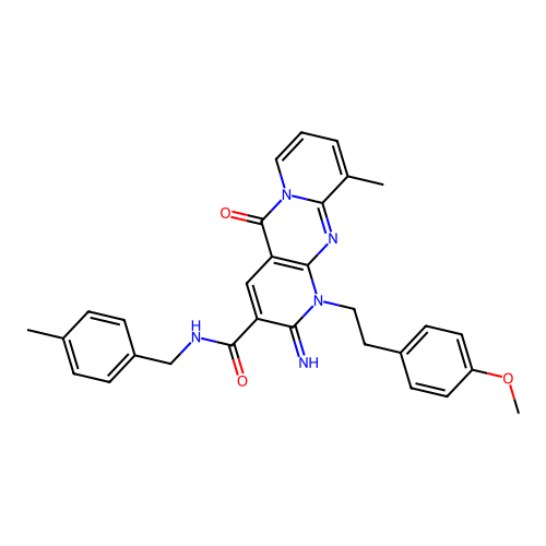 2-imino-1-[2-(4-methoxyphenyl)ethyl]-10-methyl-N-(4-methylbenzyl)-5-oxo-1,5-dihydro-2H-dipyrido[1,2-a:2',3'-d]pyrimidine-3-carboxamide structure