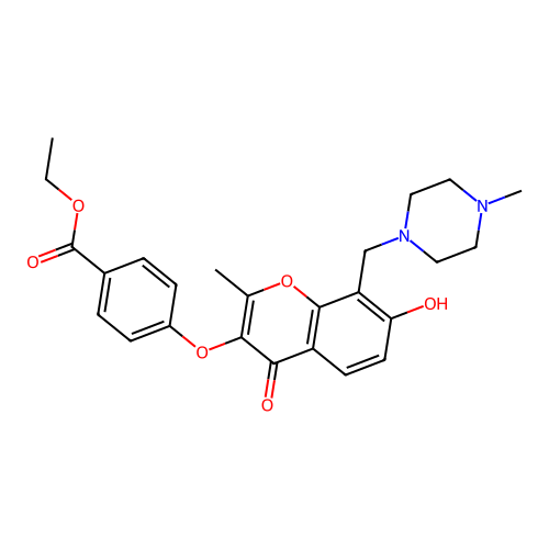 ethyl 4-({7-hydroxy-2-methyl-8-[(4-methylpiperazin-1-yl)methyl]-4-oxo-4H-chromen-3-yl}oxy)benzoate structure