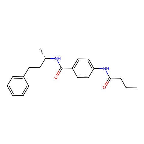 4-(butanoylamino)-N-[(2S)-4-phenylbutan-2-yl]benzamide structure