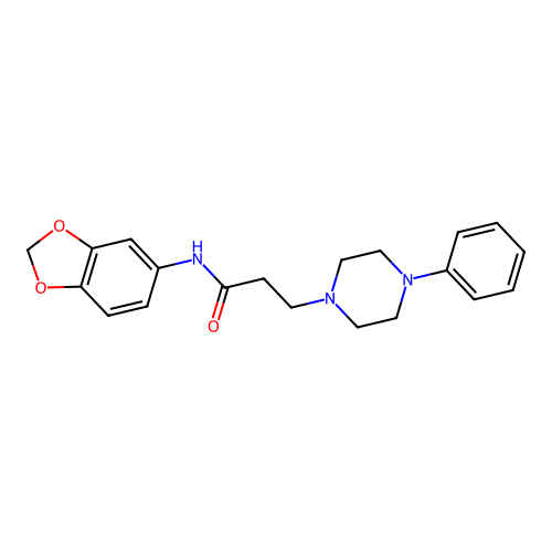 1-Piperazinepropanamide, N-1,3-benzodioxol-5-yl-4-phenyl- structure