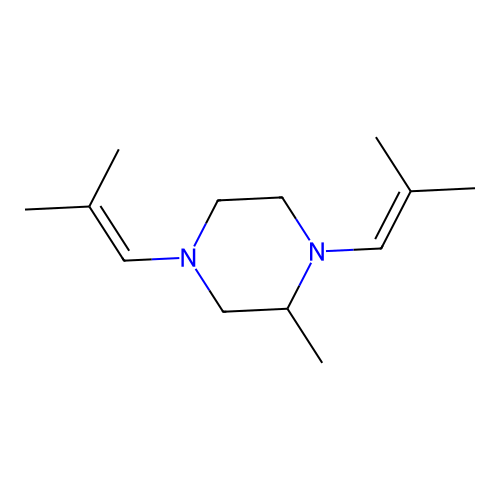 2-Methyl-1,4-bis(2-methylprop-1-enyl)piperazine structure