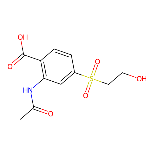 2-(Acetylamino)-4-((2-hydroxyethyl)sulfonyl)benzoic acid structure