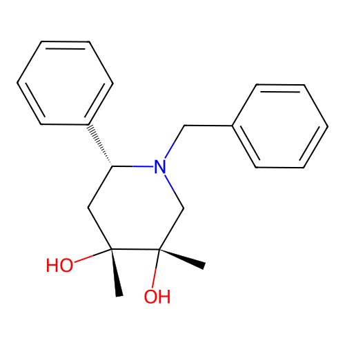 3,4-Piperidinediol, 3,4-dimethyl-6-phenyl-1-(phenylmethyl)-, (3-alpha,4-alpha,6-alpha)- structure