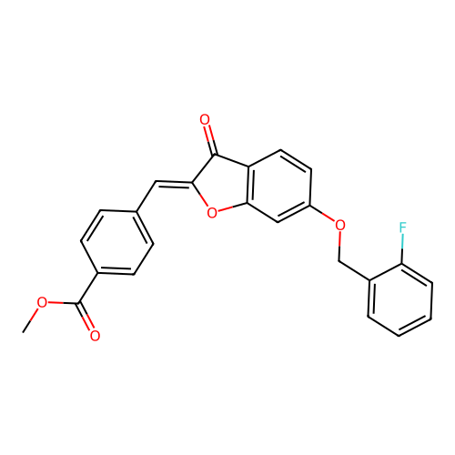 (Z)-methyl 4-((6-((2-fluorobenzyl)oxy)-3-oxobenzofuran-2(3H)-ylidene)methyl)benzoate structure