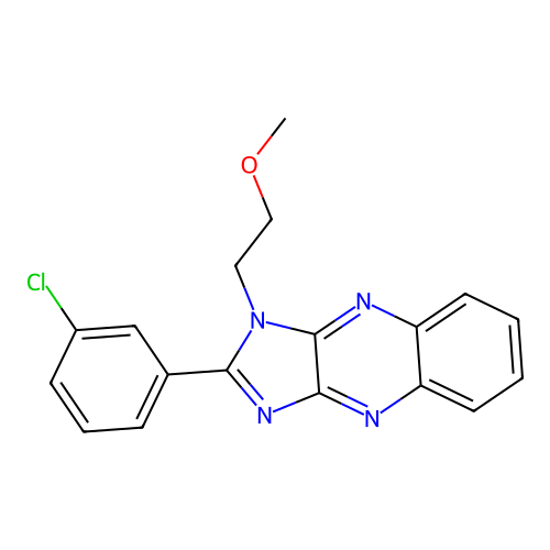 2-(3-chlorophenyl)-1-(2-methoxyethyl)-1H-imidazo[4,5-b]quinoxaline structure