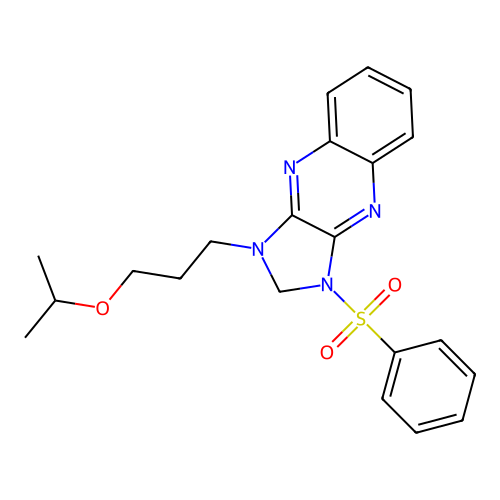 1-(3-isopropoxypropyl)-3-(phenylsulfonyl)-2,3-dihydro-1H-imidazo[4,5-b]quinoxaline structure