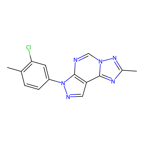 7-(3-chloro-4-methylphenyl)-2-methyl-7H-pyrazolo[4,3-e][1,2,4]triazolo[1,5-c]pyrimidine structure