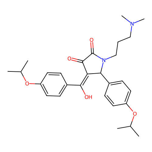 (4E)-1-[3-(dimethylamino)propyl]-4-[hydroxy-(4-propan-2-yloxyphenyl)methylidene]-5-(4-propan-2-yloxyphenyl)pyrrolidine-2,3-dione structure