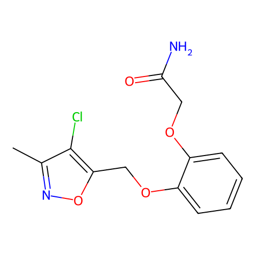2-{2-[(4-Chloro-3-methyl-1,2-oxazol-5-yl)methoxy]phenoxy}acetamide structure