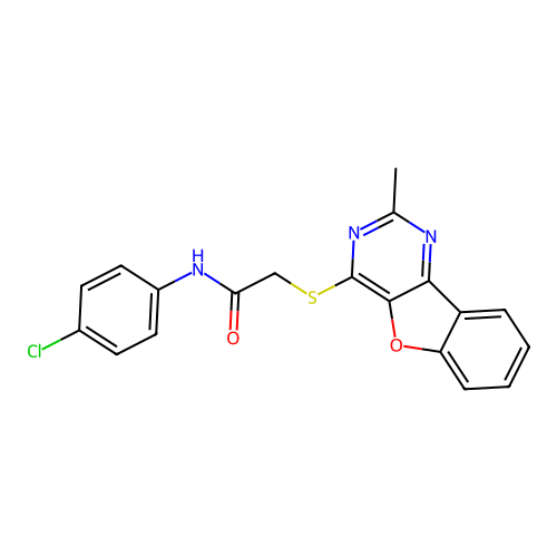 N-(4-chlorophenyl)-2-((2-methylbenzofuro[3,2-d]pyrimidin-4-yl)thio)acetamide structure