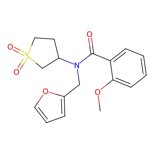N-(1,1-dioxidotetrahydrothien-3-yl)-N-(2-furylmethyl)-2-methoxybenzamide structure