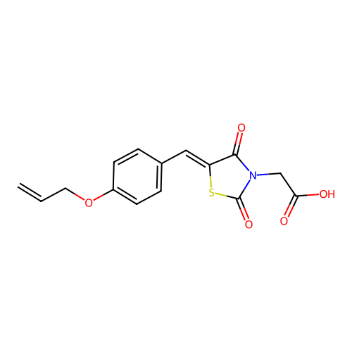 (Z)-2-(5-(4-(allyloxy)benzylidene)-2,4-dioxothiazolidin-3-yl)acetic acid structure