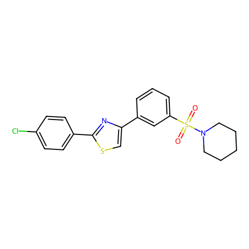 2-(4-Chlorophenyl)-4-[3-(piperidinosulfonyl)phenyl]-1,3-thiazole structure