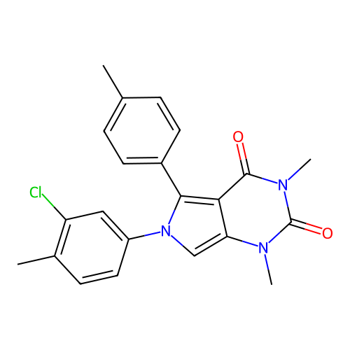 6-(3-chloro-4-methylphenyl)-1,3-dimethyl-5-(4-methylphenyl)-1H-pyrrolo[3,4-d]pyrimidine-2,4(3H,6H)-dione structure