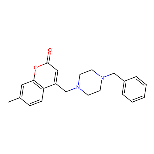 4-[(4-benzylpiperazin-1-yl)methyl]-7-methyl-2H-chromen-2-one structure