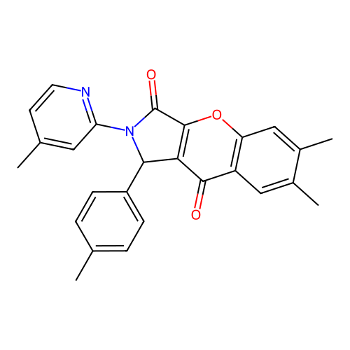 6,7-dimethyl-1-(4-methylphenyl)-2-(4-methyl-2-pyridyl)-1,2-dihydrochromeno[2,3-c]pyrrole-3,9-dione structure