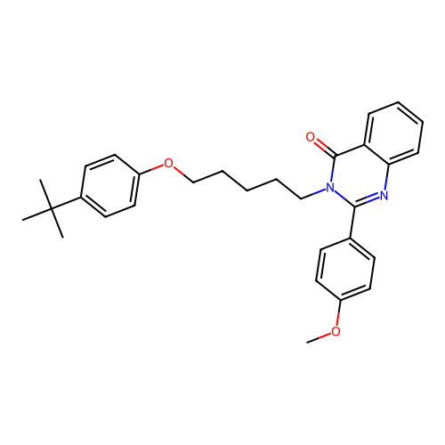 3-[5-(4-tert-butylphenoxy)pentyl]-2-(4-methoxyphenyl)quinazolin-4(3H)-one structure