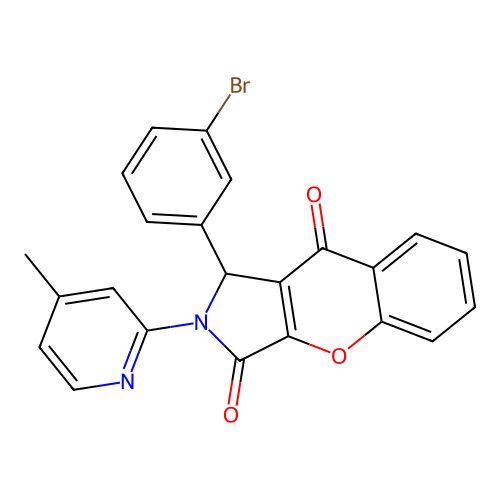 1-(3-bromophenyl)-2-(4-methylpyridin-2-yl)-1,2-dihydrochromeno[2,3-c]pyrrole-3,9-dione structure