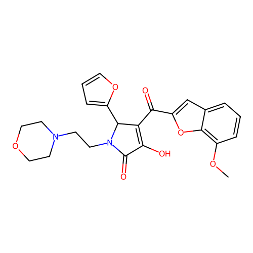 5-(2-Furyl)-3-hydroxy-4-[(7-methoxybenzo[d]furan-2-yl)carbonyl]-1-(2-morpholin-4-ylethyl)-3-pyrrolin-2-one structure