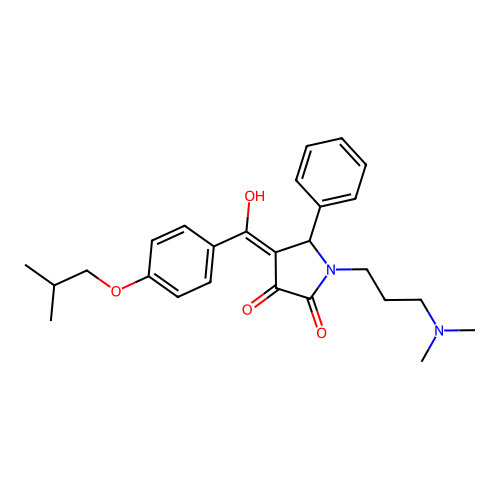 1-[3-(dimethylamino)propyl]-3-hydroxy-4-[4-(2-methylpropoxy)benzoyl]-5-phenyl-2,5-dihydro-1H-pyrrol-2-one structure